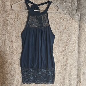 Chic Navy Lace Halter Camisole
